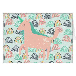 Rainbows och Unicorns Hälsningskort
