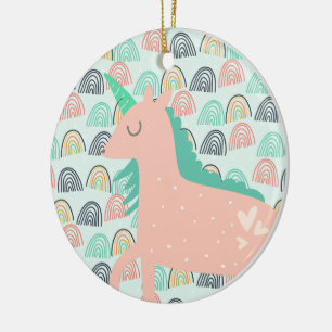 Rainbows och Unicorns Julgransprydnad Keramik