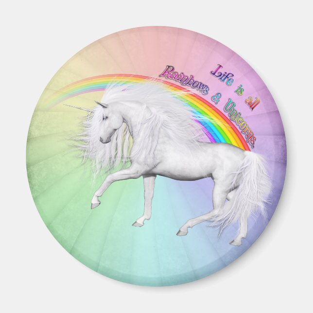 Rainbows och Unicorns Magnet (Framsidan)