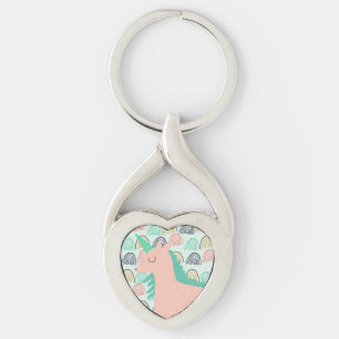 Rainbows och Unicorns Twisted Heart Silverfärgad Nyckelring