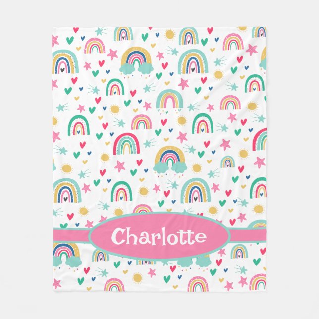 Rainbows Personlig Fleecefilt (Framsidan)