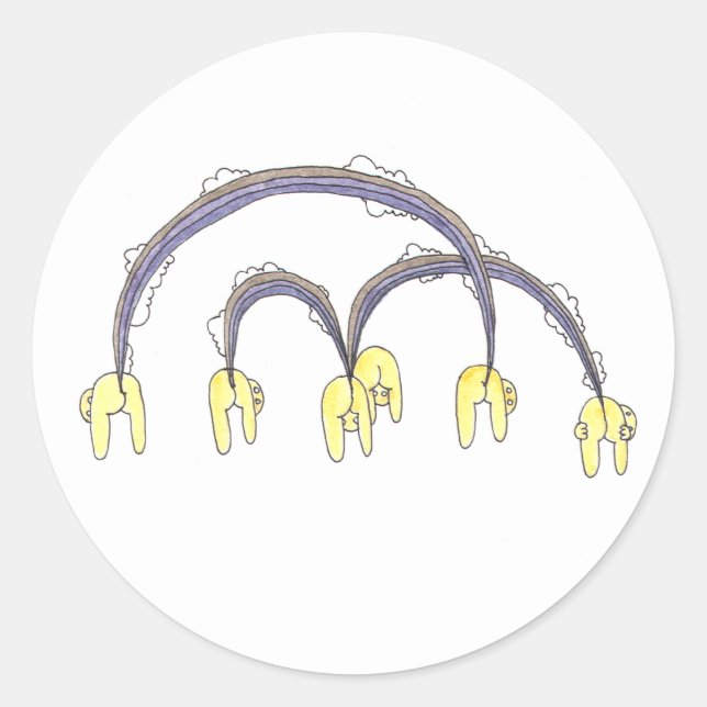 Rainbows Runt Klistermärke (Framsida)