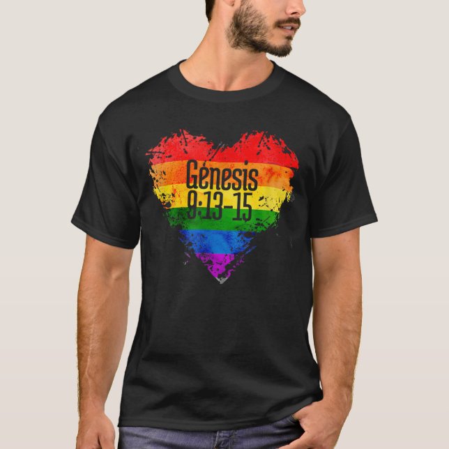 Rainbows som utfästelse från Gud Gen 913-15 T-Shir T Shirt (Framsida)