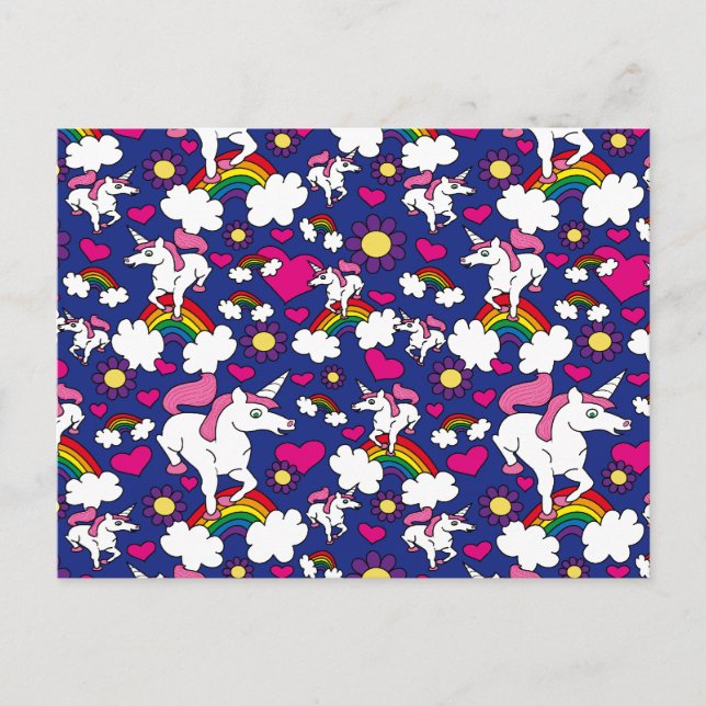 Rainbows & Unicorns Vykort (Framsida)