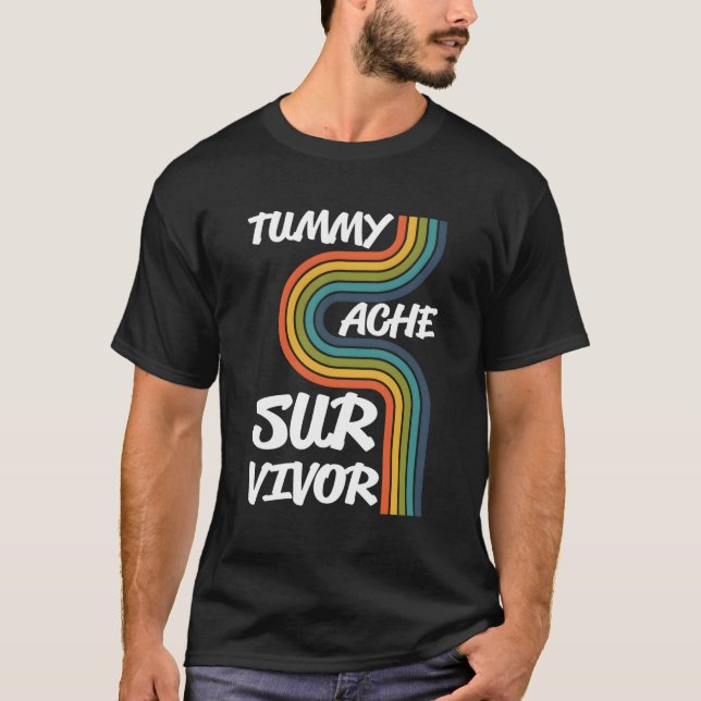 Rainbowtummy Ache Survivor Stomachache Ibs T Shirt (Framsida)