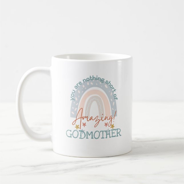 RAINBOY DU ÄR Fantastisk GODMOTHER STEPMOTHER AUNT Kaffemugg (Vänster)
