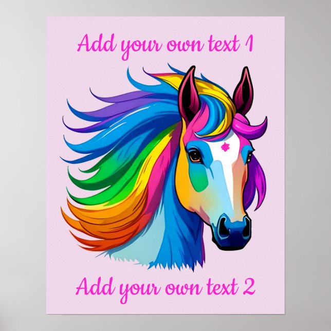 Raindbow Horse Custiomizable Poster (Framsidan)