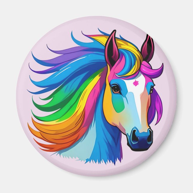 Raindbow Horse Magnet (Framsidan)