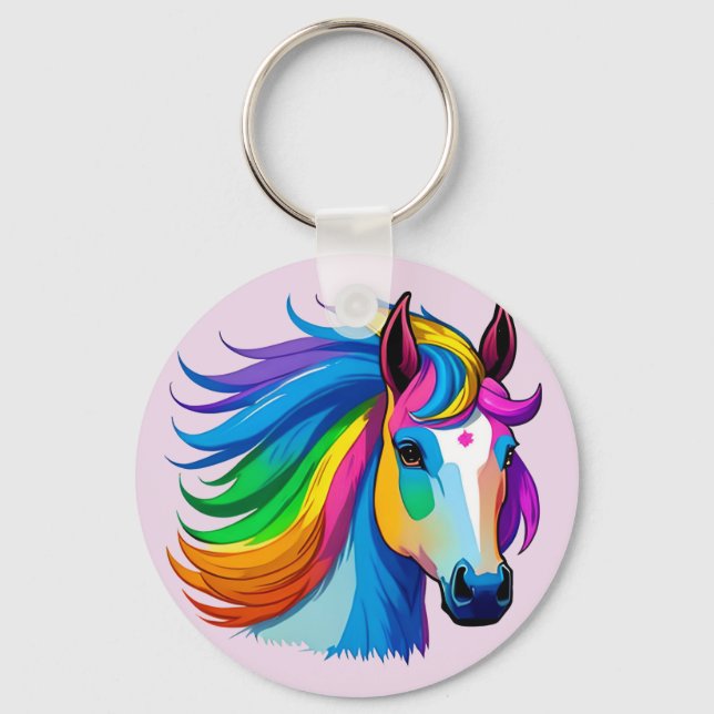 Raindbow Horse Nyckelring (Framsida)