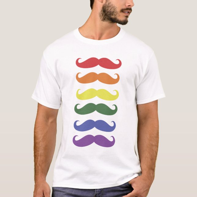 Raindow av mustascher t-shirt (Framsida)
