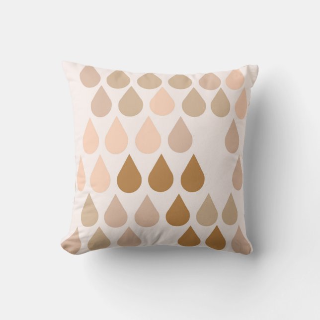 Raindrop rosa boho proppsrocka neutralt deka kudde (Framsida)