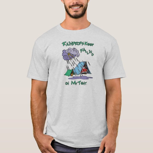 Raindrops Camping T Shirt (Framsida)