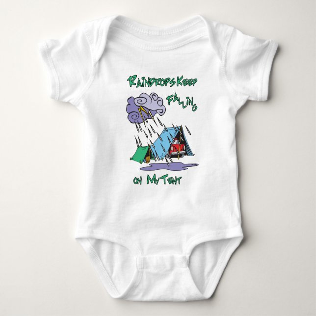 Raindrops Camping Tee Shirt (Framsida)