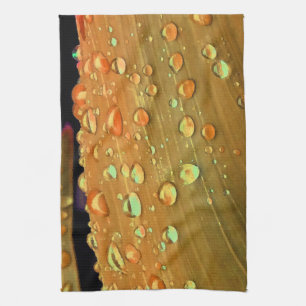 Raindrops Closeup, Spacey Rust Orange Kökshandduk