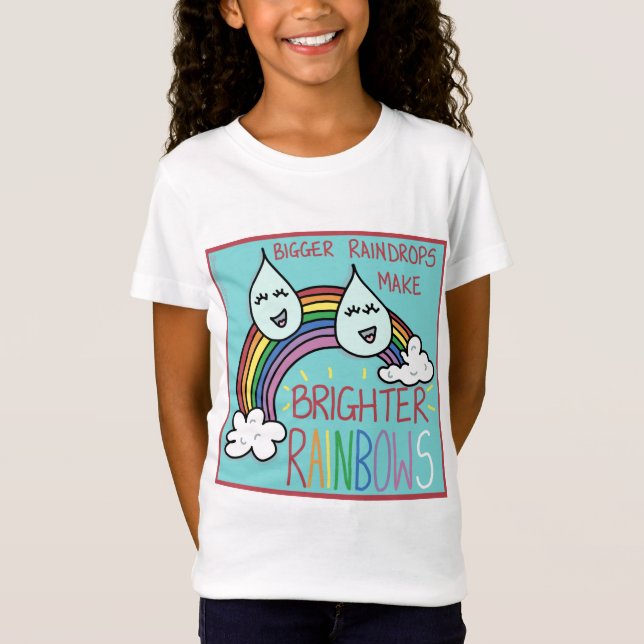 Raindrops och regnbågar t shirt (Framsida)
