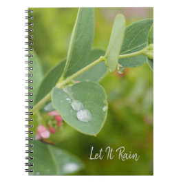 Raindrops on Green Leaves Photo Spiral Notebook Anteckningsbok
