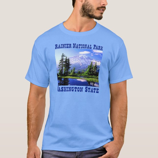Raineer nationalpark - stat Washington T-shirt (Framsida)