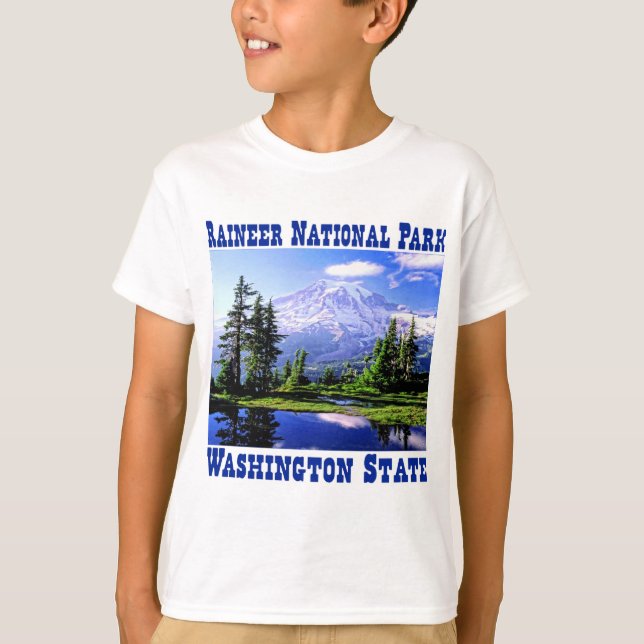 Raineer nationalpark - stat Washington T-shirt (Framsida)