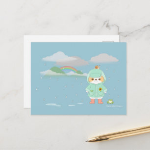 Rainey Day Mochi med en Teal Rainrock Froggy-kompi Vykort