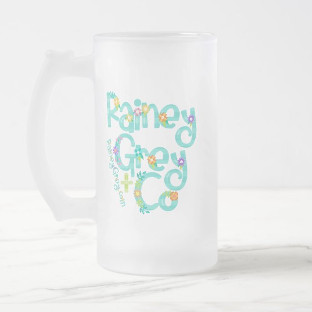 RAINEY GRÅTT + CO [logotyp 6] Frostat Ölglas (Vänster)