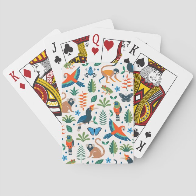 Rainforest Animal Mönster Casinokort (Baksidan)