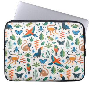 Rainforest Animal Mönster Laptop Fodral