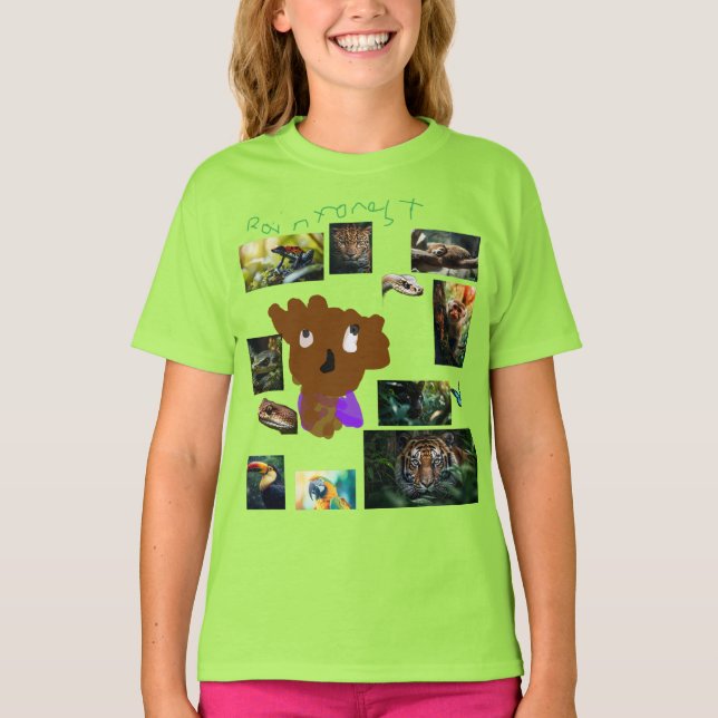 Rainforest Animals för barn T Shirt (Framsida)