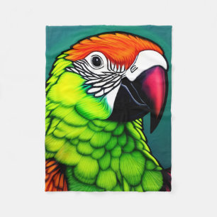 Rainforest Beauty: Exotic Vild Parrot Fleecefilt