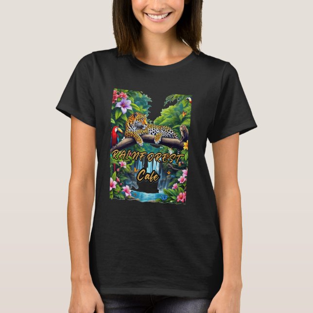 Rainforest Cafe, animal and kaffe, Atlantic City R T Shirt (Framsida)