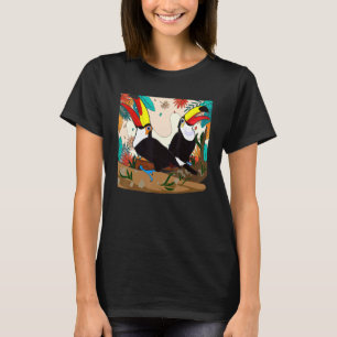 Rainforest Flowers Tropical Zoo Animal Bird Exotic T Shirt
