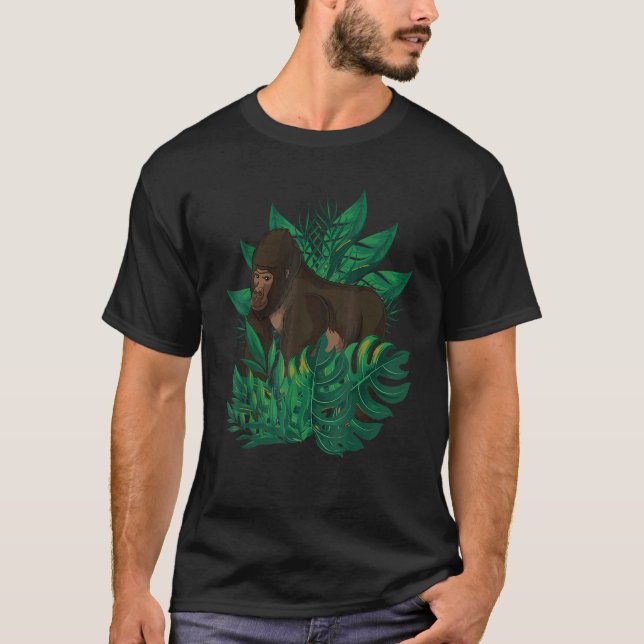 Rainforest Gorilla Ape Monkey Animal Gorilla T Shirt (Framsida)