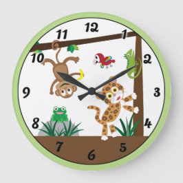 Rainforest Jungle Clock Stor Klocka