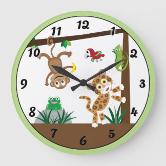 Rainforest Jungle Clock Stor Klocka