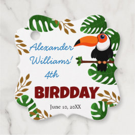 Rainforest Toucan Bird Chidrenls Födelsedagsfest Gåvor Etiketter
