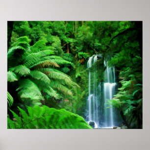 Rainforest & vattenfall poster