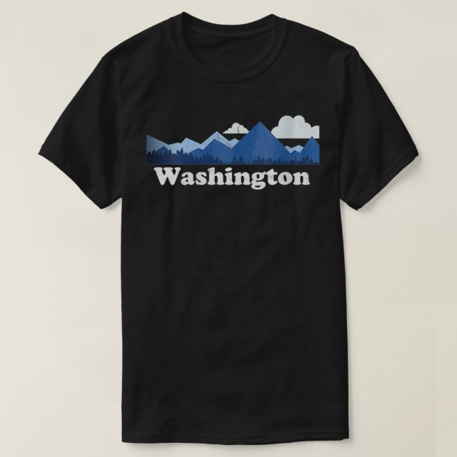 Rainie för Womens Retro Washington Cascade Range T Shirt (Design framsida)