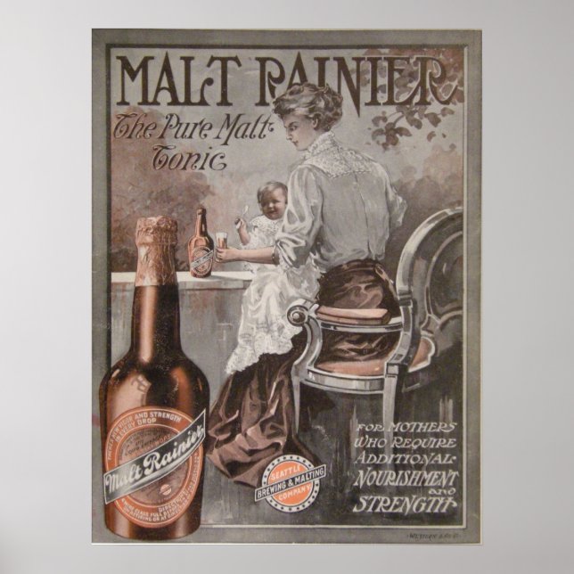 Rainier Beer ad (1909) Mor Advertisment Poster (Framsidan)