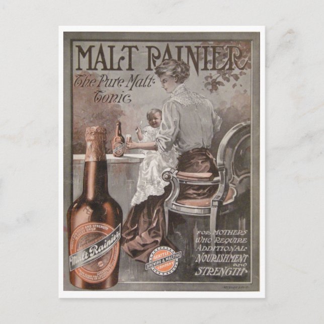 Rainier Beer ad (1909) Mor Advertisment Vykort (Framsida)