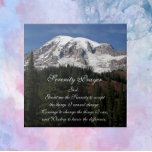 Rainier, berget för den intelligenta servicenärhet kakelplatta<br><div class="desc">Keramiskt plattor med den sceniska fotobilden av ett berget Rainier med tak över snö tillsammans med det inspirerande orden från Serenity Prayer. Markera din ruta storlek. Gör en tänkbar gåva till familj och vänner!</div>