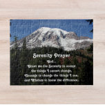 Rainier, berget för den intelligenta servicenärhet pussel<br><div class="desc">10 x 8-tums pussel med en scenbild av berget Rainier med tak över snö tillsammans med Serenity Prayers inspirerande ord. En perfekt storlek för ramning!</div>