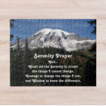 Rainier, berget för den intelligenta servicenärhet pussel<br><div class="desc">Jigszawapussel som innehåller en scenbild av berget Rainier i snö tillsammans med det inspirerande orden från Serenity Prayer. Roligt för hela familjen! En perfekt som också är storlek för montering och inramning.</div>