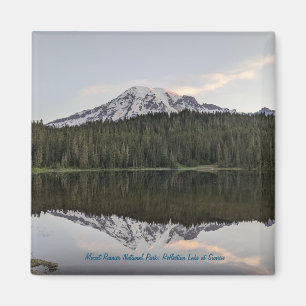 Rainier-berget: Reflektion Sjö vid Sunrise Magnet