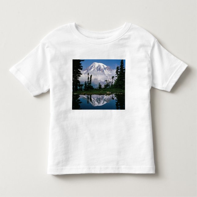 Rainier-berget som är relaterat till ett bergstrak t-shirt (Framsida)