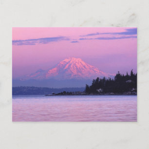 Rainier i Sunset, Washington State. Vykort