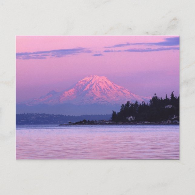 Rainier i Sunset, Washington State. Vykort (Framsida)