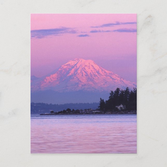 Rainier i Sunset, Washington State. Vykort (Framsida)