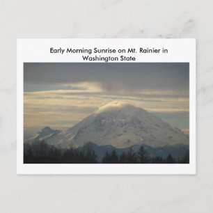 Rainier i Washington State Postcard Vykort