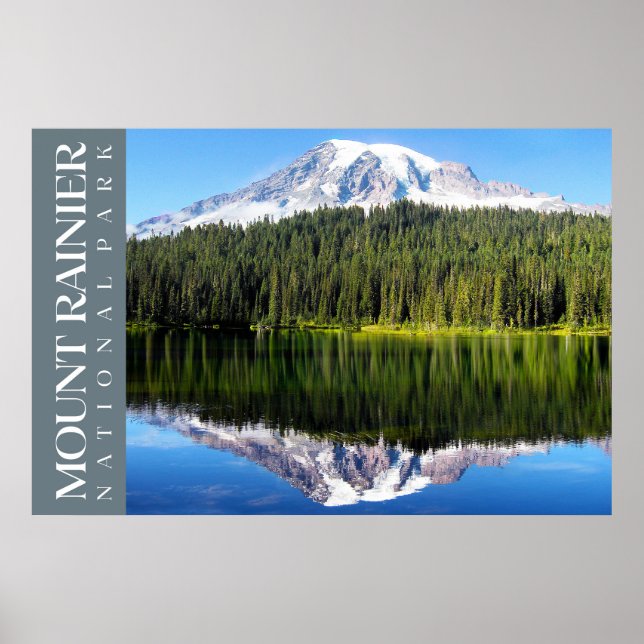 Rainier National Park Poster, Washington Print Poster (Framsidan)