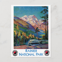 Rainier National Park Vintage affisch återställd Vykort