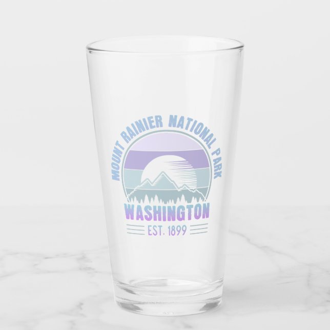 Rainier National Park Washington Retro Glaskopp (Framsida)